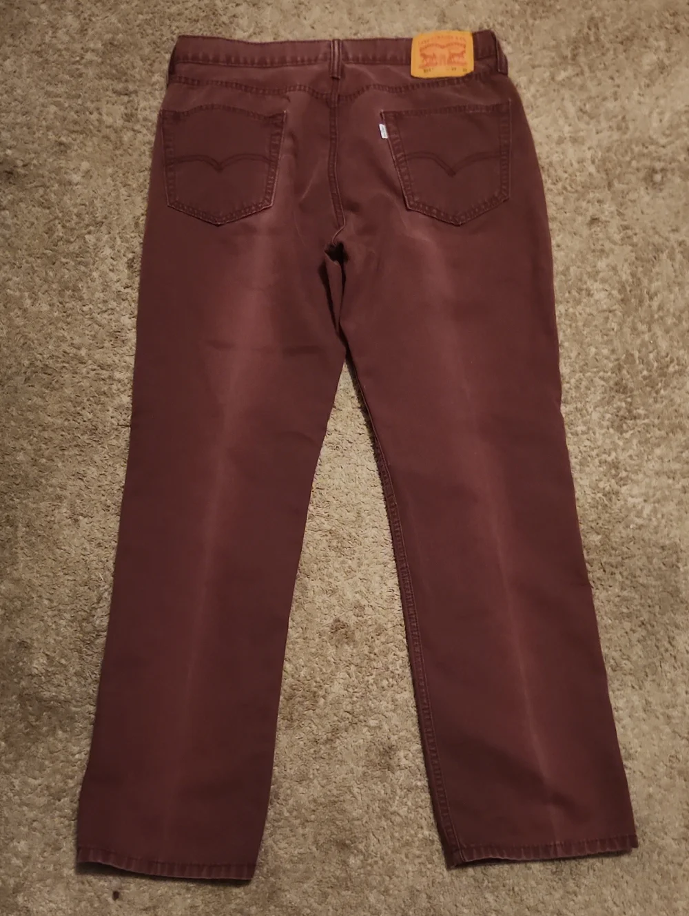 Levi's Men's Maroon 514 Denim Jeans 33×30 White Tab